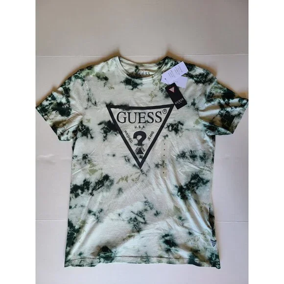 Guess Short-Sleeve Basic Tie-dye Logo Graphic T-Shirt Size L - Picture 2 of 6